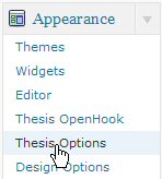 Select Thesis Options.