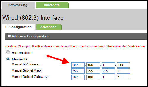 HP Printer Static IP Address