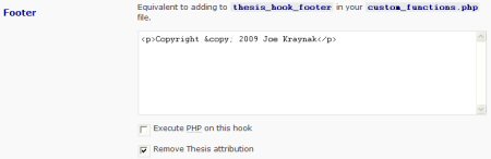 The Thesis OpenHook plugin simplifies the process of configuring the Thesis theme.